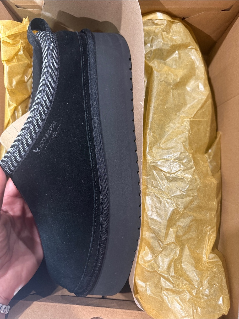 Koolaburra By Uggs Black Suede Platform Slip-On Loafers